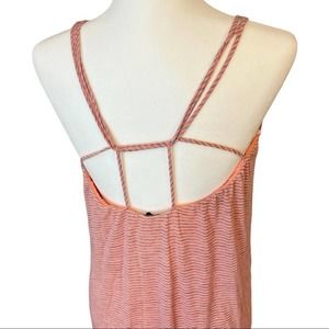 Dainty Hooligan | Coral & Grey Striped Mini Dress - Medium
